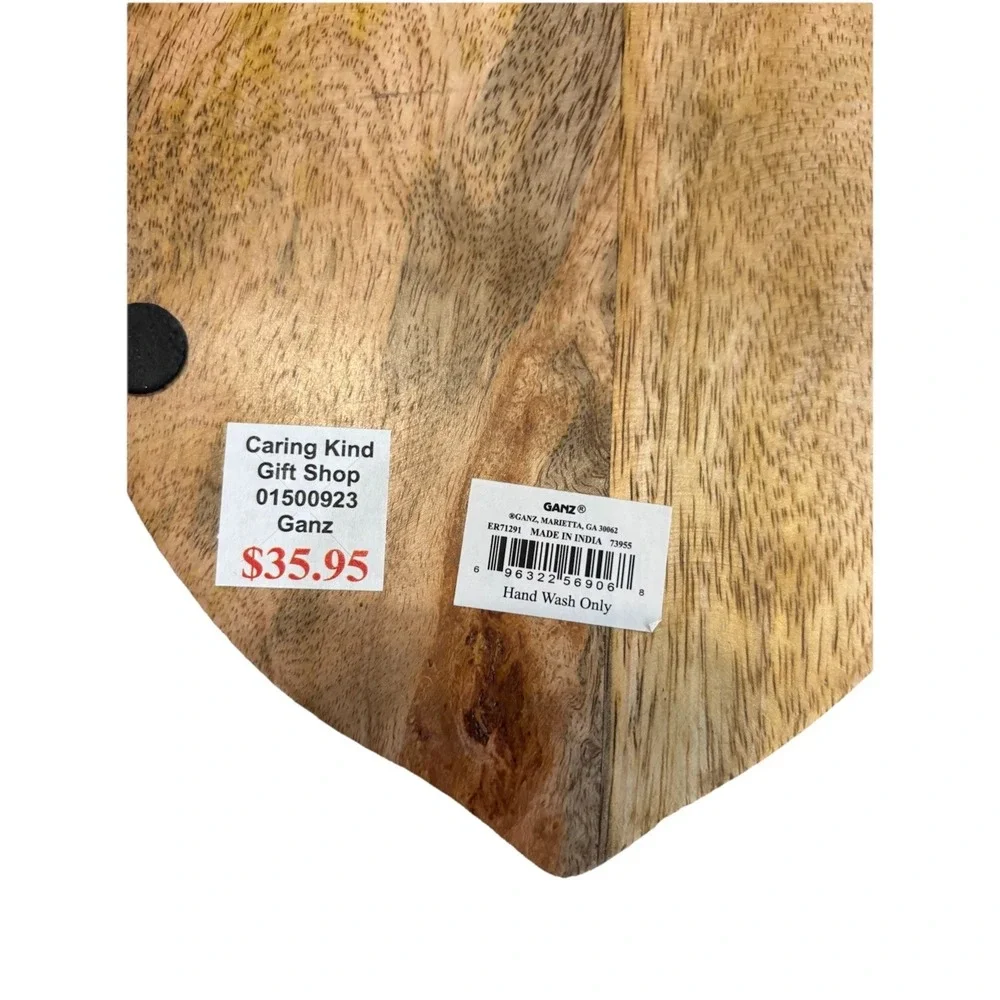 Ganz Acorn Shaped Charcuterie Serving Board W/ Golden Accents 15